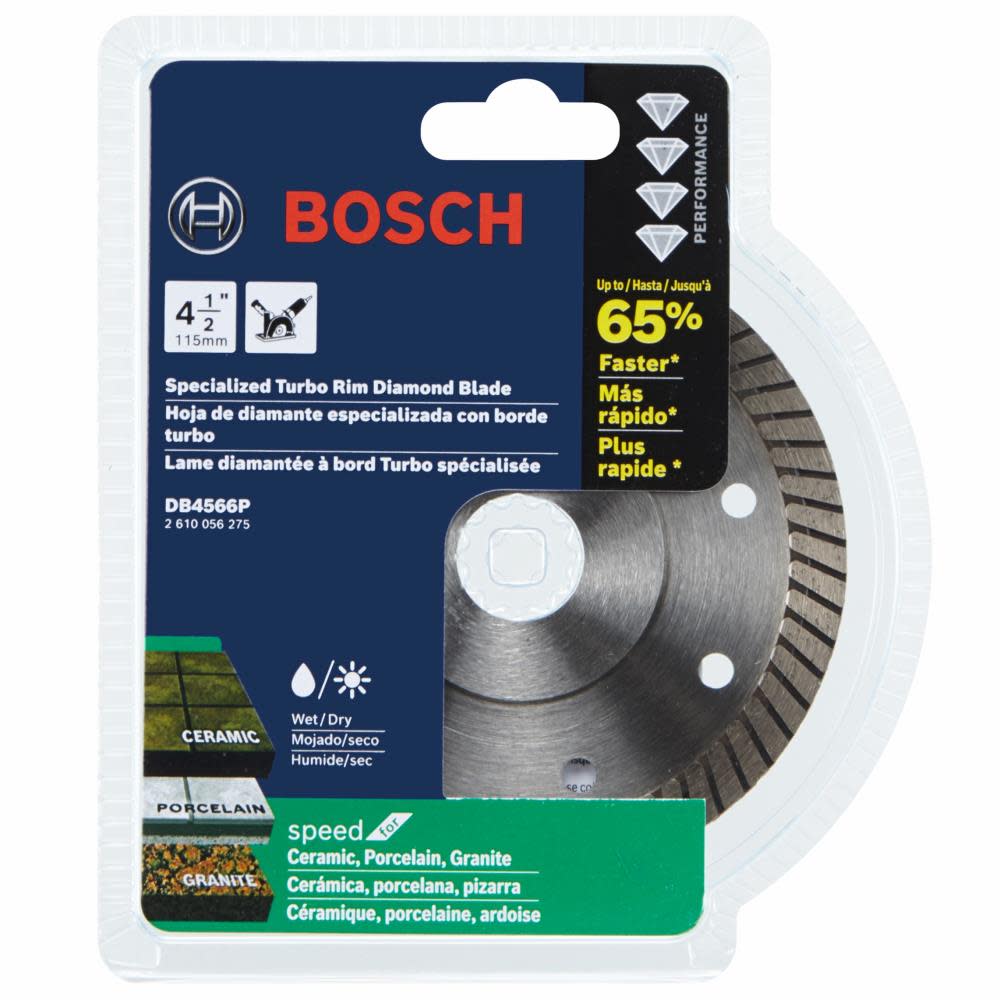 Bosch 4 1/2″ Specialized Turbo Rim Diamond Blade for Porcelain - Ascmtools