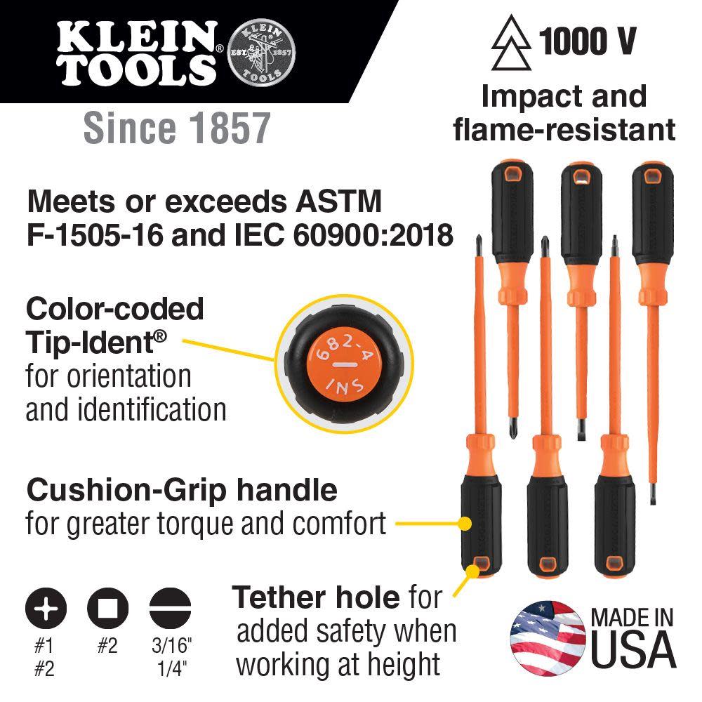Klein Tools Screwdriver Set 1000V Insul 6 Pc - Ascmtools