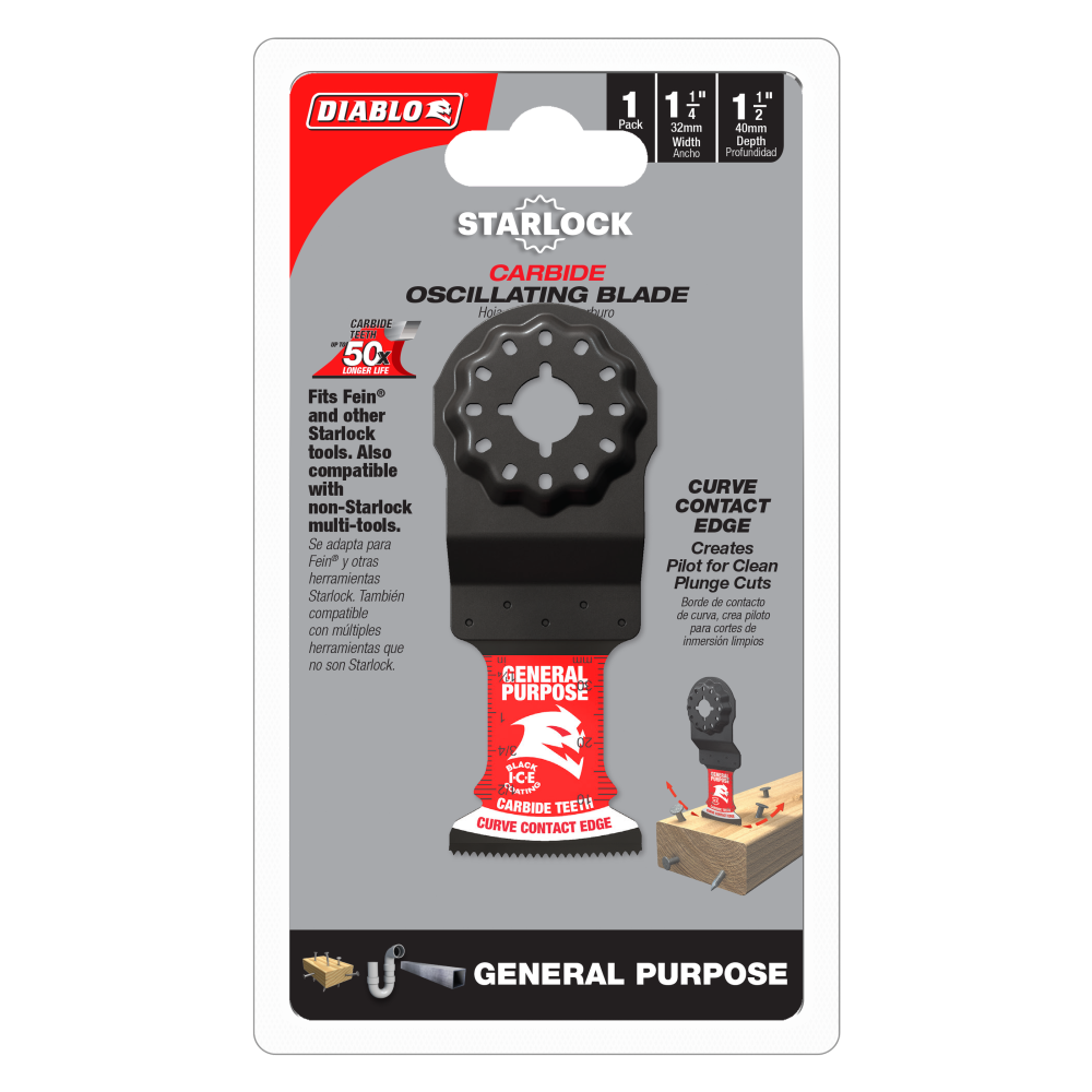Diablo Tools 1 1/4″ Starlock Carbide Oscalating Blades for General Purpose Cuts - Ascmtools