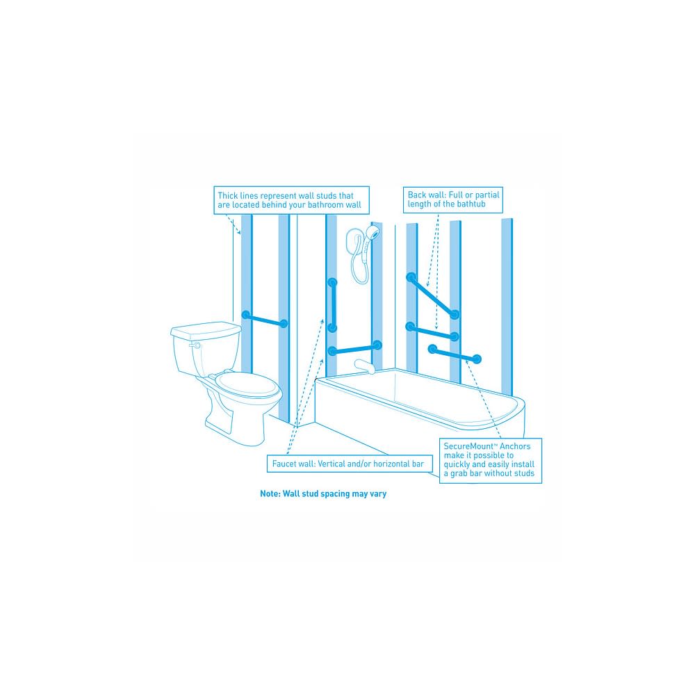 Moen Home Care Chrome Steel Grab Bar Securemount Anchor 1 Pair - Ascmtools
