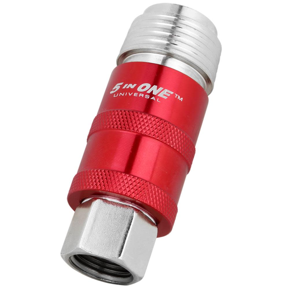 Milton 5 In ONE S-1752 Universal Safety Exhaust Quick-Connect Industrial Coupler 1/4″ Body 3/8″ FNPT - Ascmtools