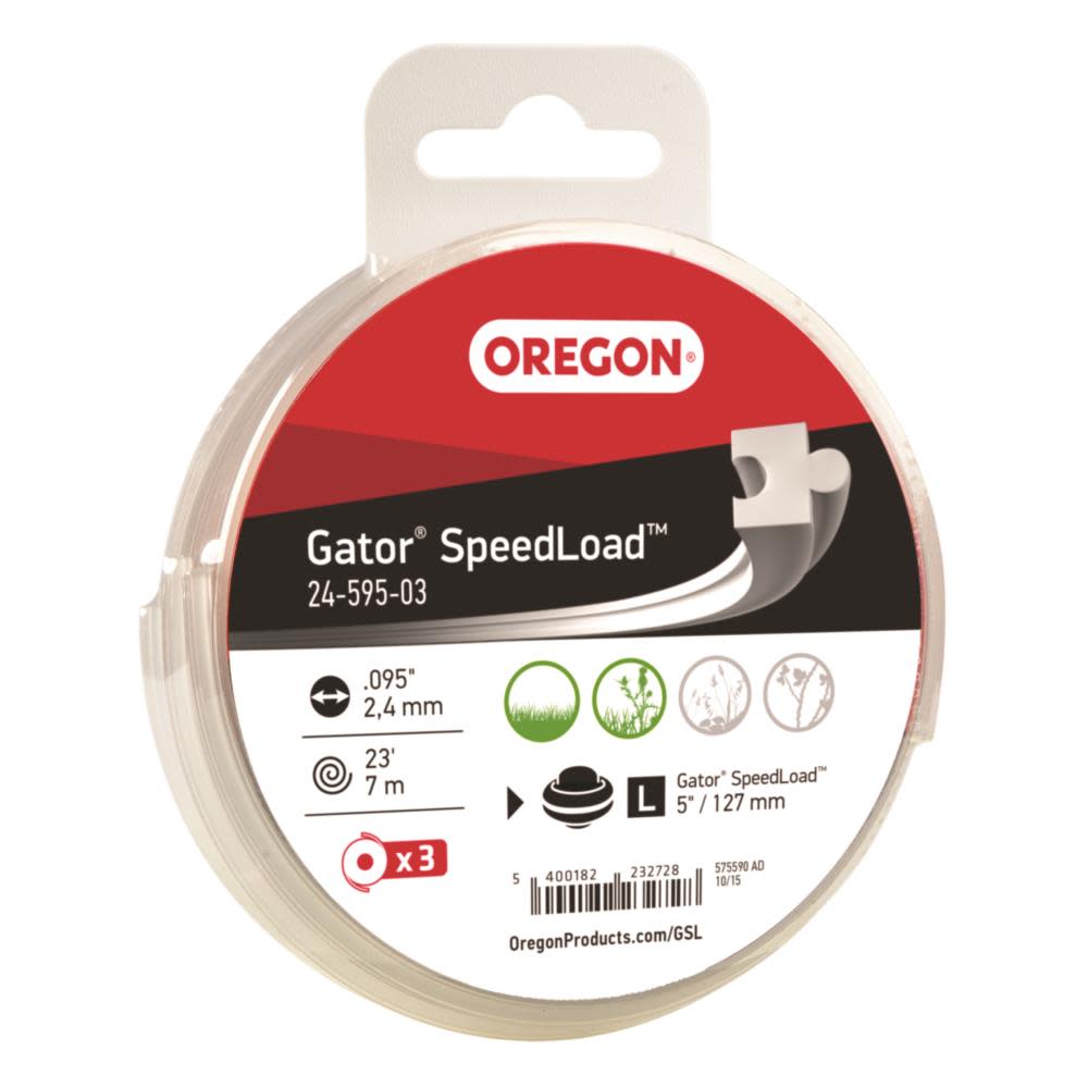 Oregon Gator SpeedLoad .095″ Large Diameter Trimmer Line Discs 3-Pack - Ascmtools