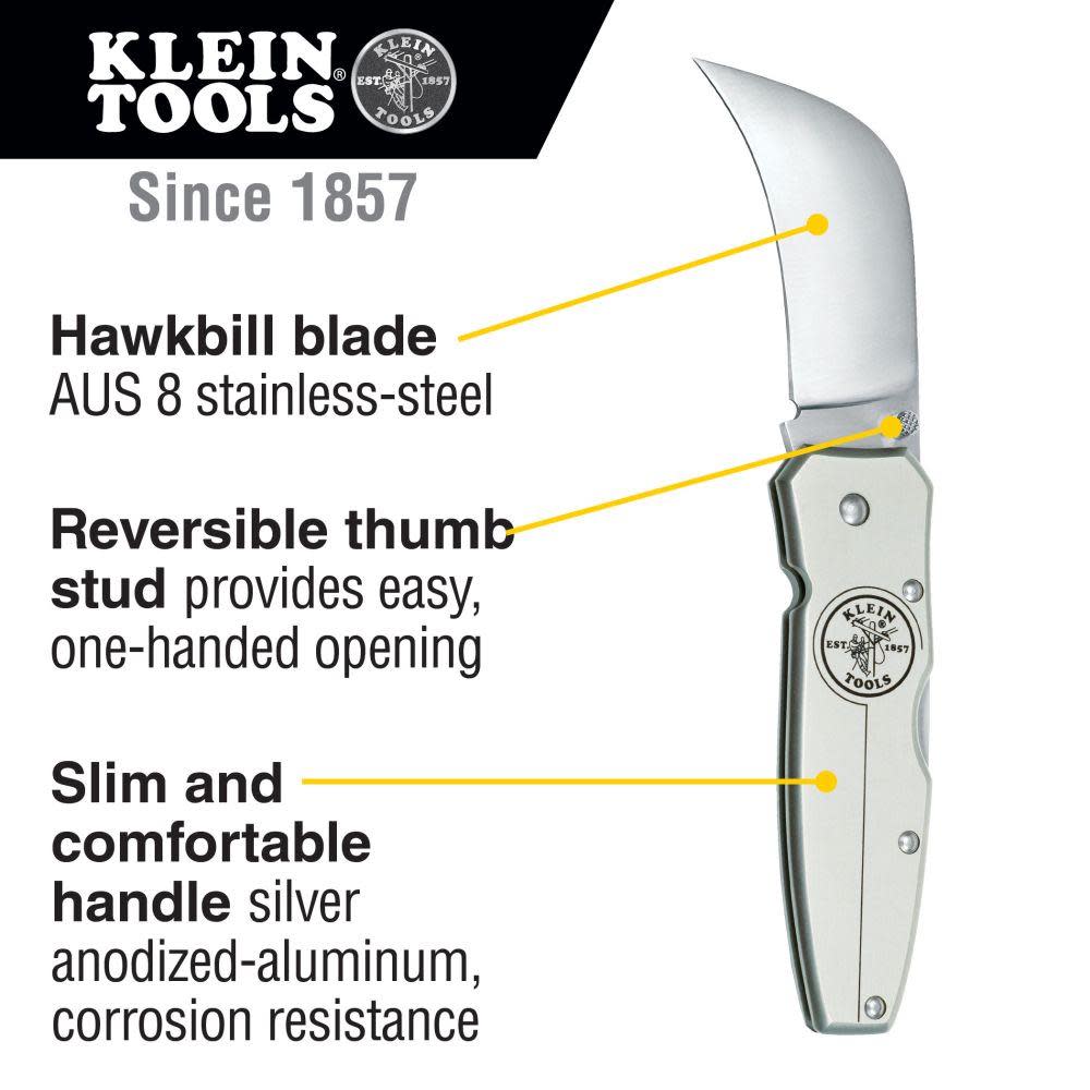 Klein Tools Lockback Knife 2-5/8″ Alum Handle - Ascmtools