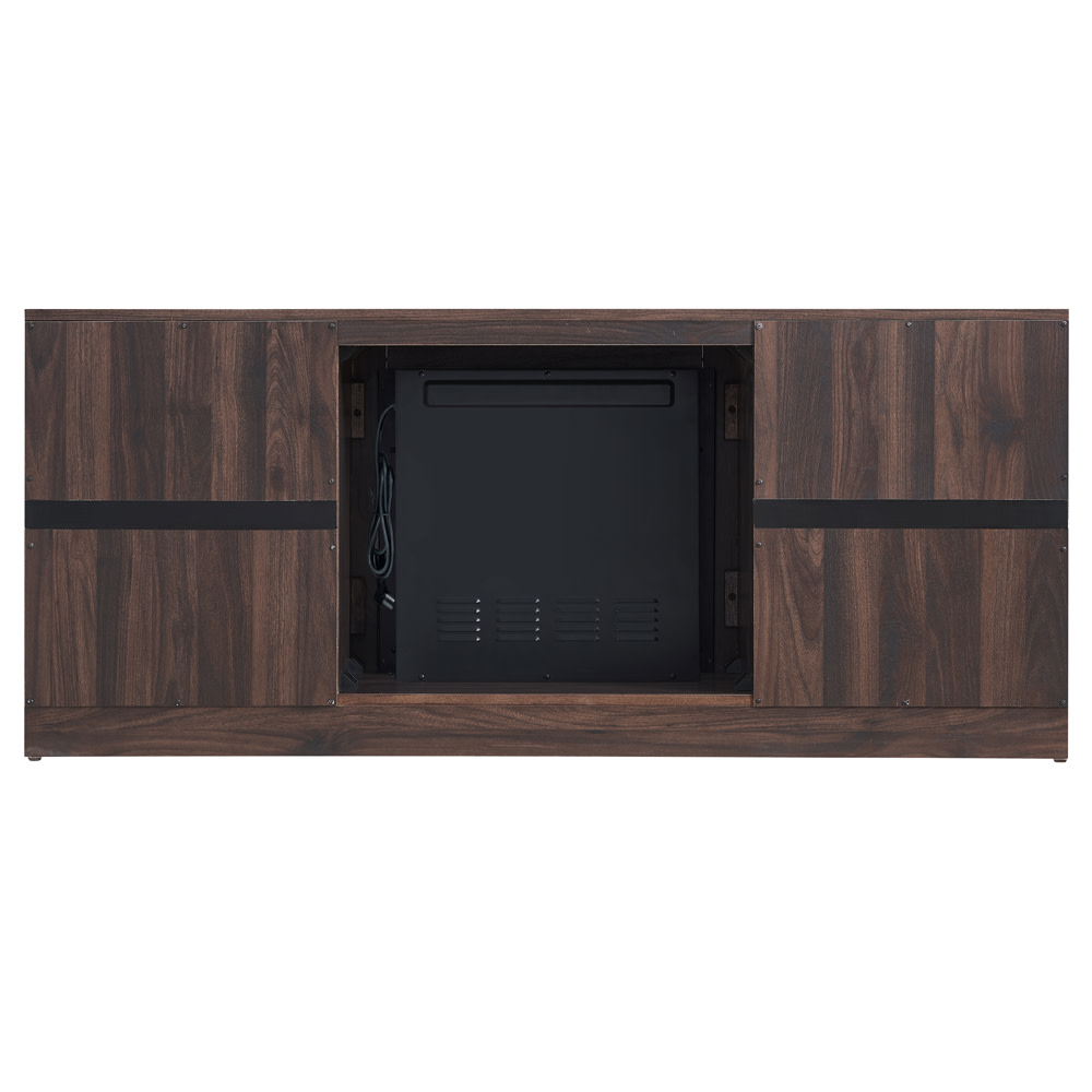 Hearthpro Media Electric Fireplace with Industrial Details - Ascmtools
