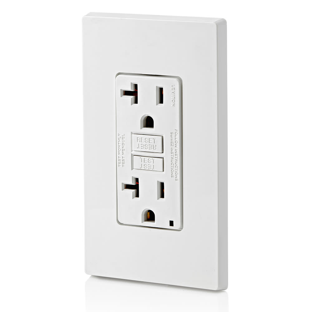 Leviton SmartlockPro GFCI Outlet 20A 125V 5-20R White Duplex - Ascmtools
