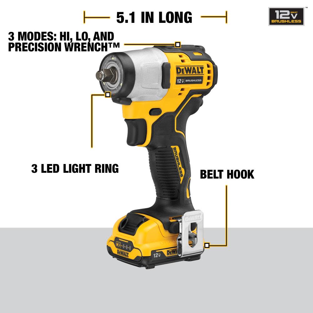 DEWALT XTREME 12V MAX Impact Wrench 3/8″ Kit - Ascmtools