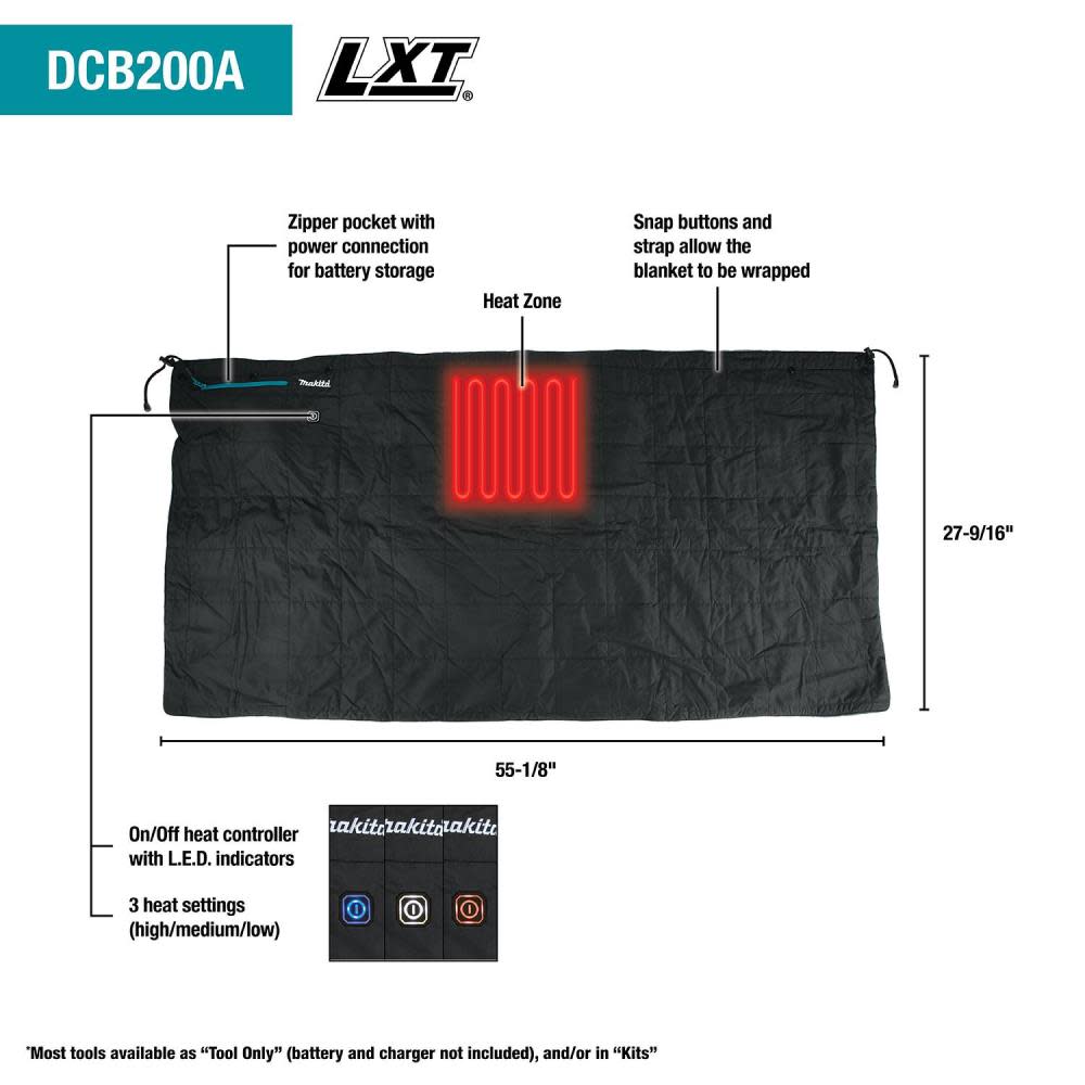 Makita 18V LXT Heated Blanket Only Lithium Ion Cordless Bare Tool - Ascmtools
