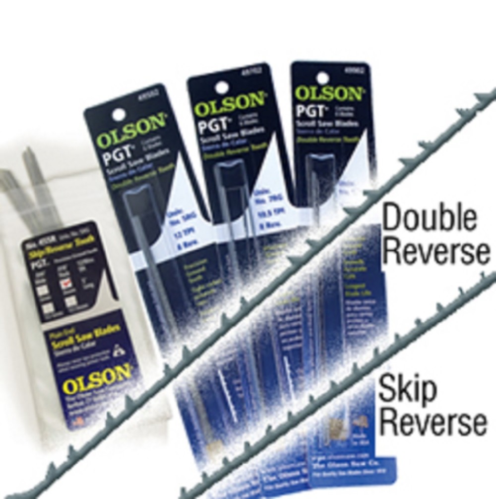 Olson Saw Company PGT Precision Ground Tooth Double Tooth 5 In. Long Scroll Saw Blades – 18 Pack Assortment - Ascmtools