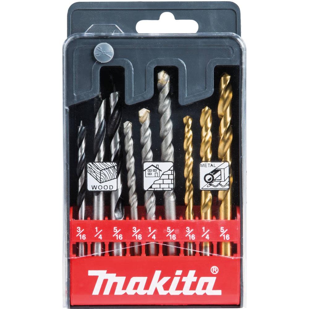 Makita 9 Pc. Assorted Drill Bit Set - Ascmtools
