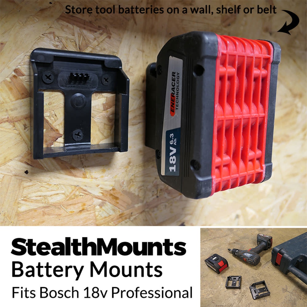 Stealthmounts Battery Mount Bosch 18V Black 6pk - Ascmtools