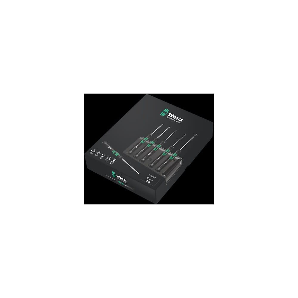 Wera Tools 6pc 2035/6 B Micro Screwdriver Set with Rack - Ascmtools