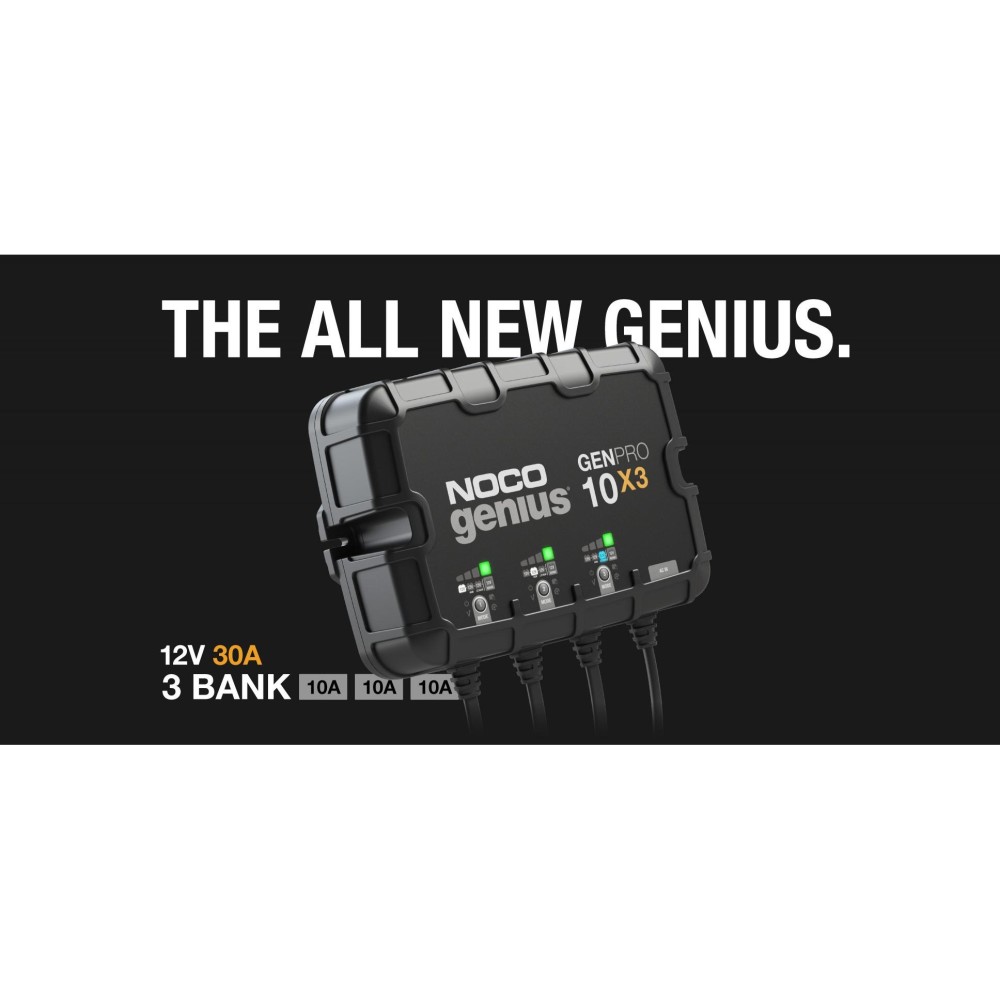 Noco 12V Battery Charger 30A Fully Automatic 3 Bank On Board - Ascmtools