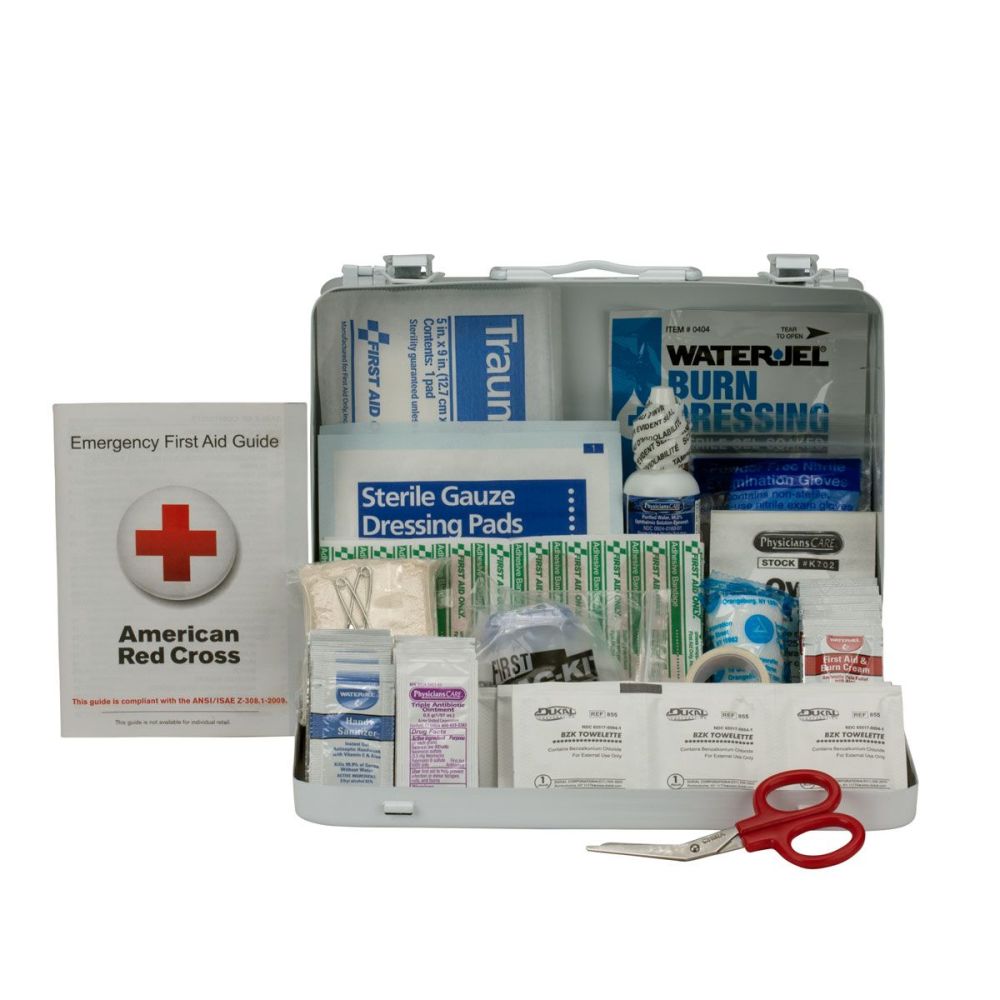 First Aid Only First Aid Kit 25 Person Bulk Metal Case ANSI A - Ascmtools