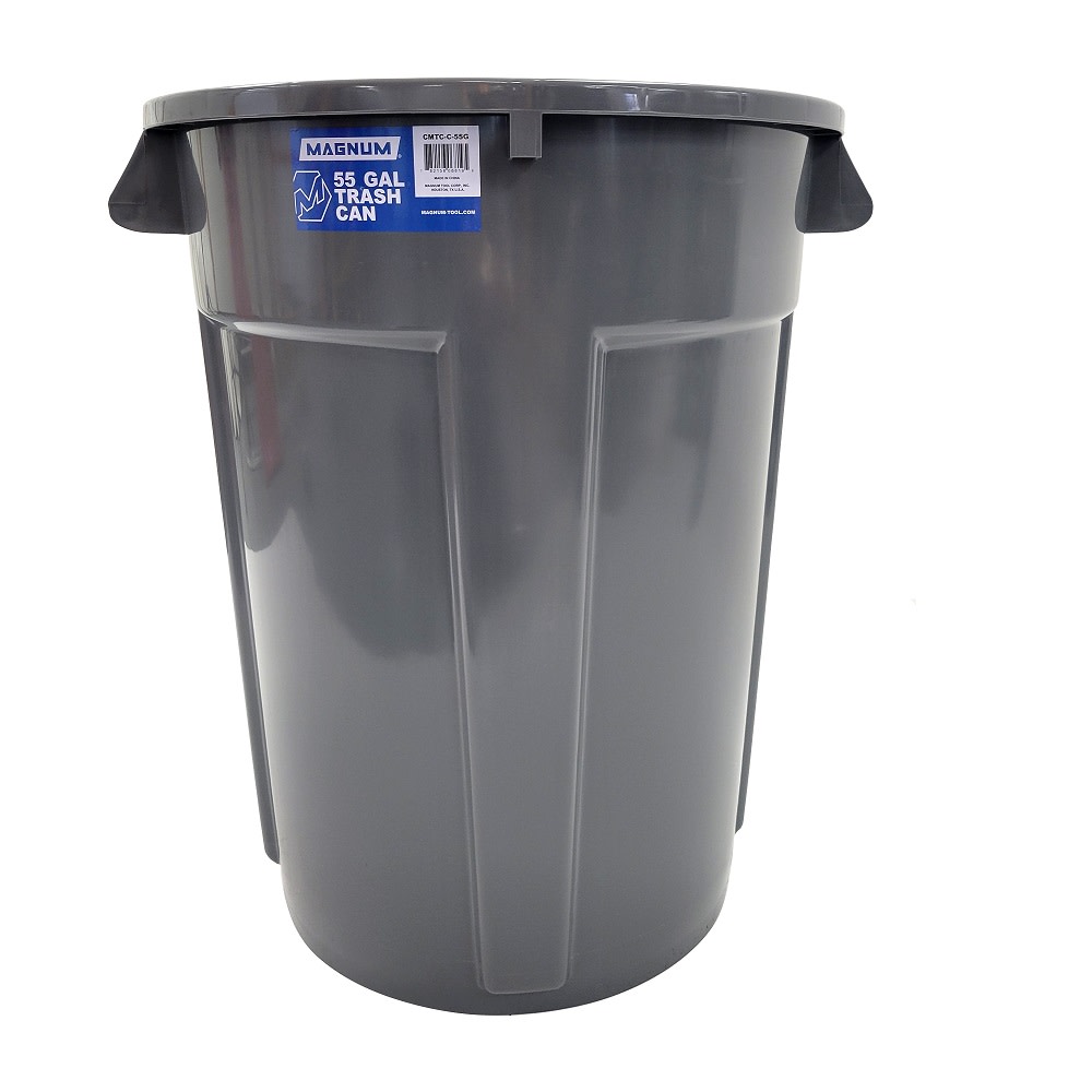 Magnum Tool Group Pro Series Trash Can 55 Gallon Plastic Grey - Ascmtools