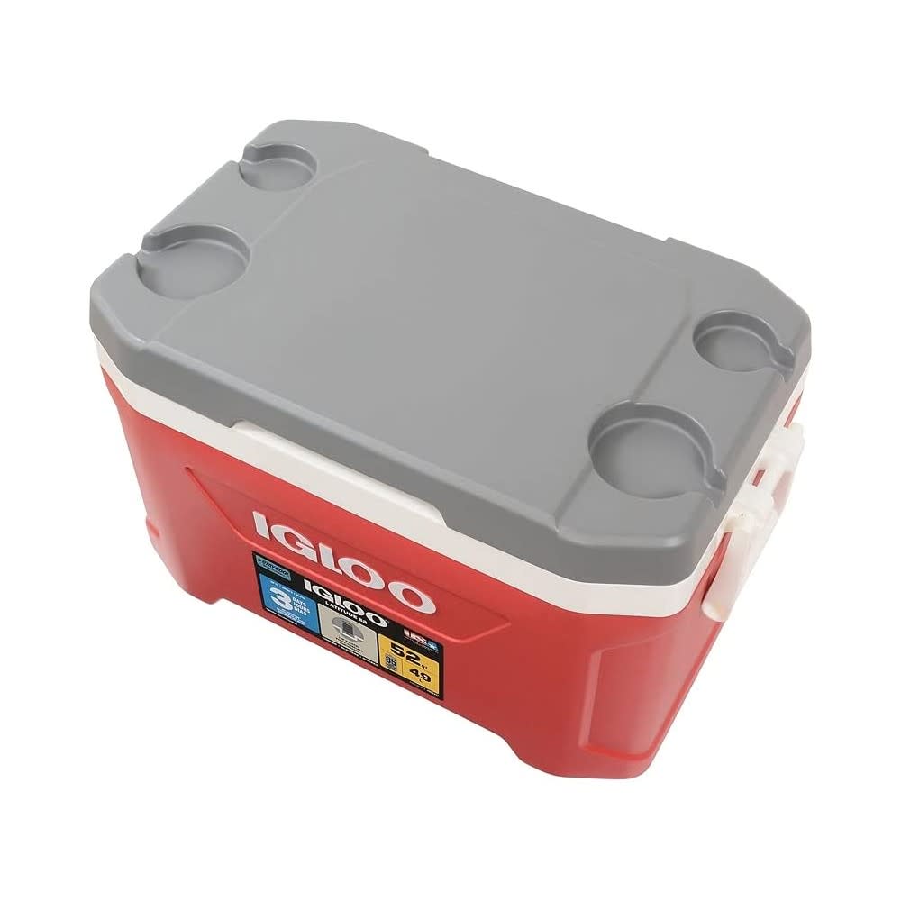 Igloo Latitude 52 Hard Cooler Industrial Red/Meteorite 52qt - Ascmtools