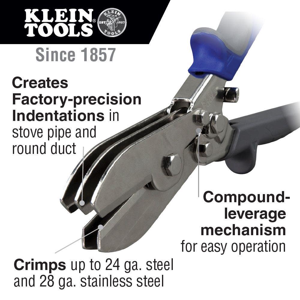 Klein Tools 5 Blade Duct Crimper - Ascmtools