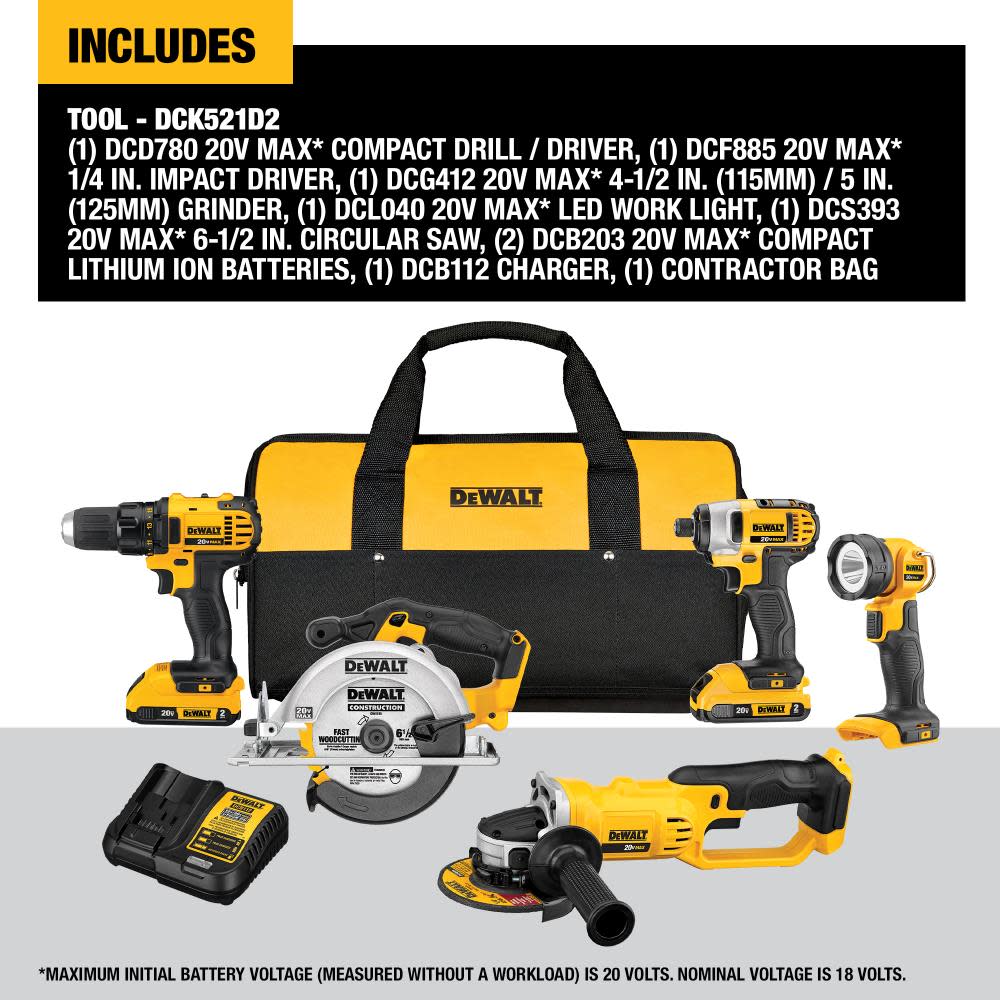 DEWALT 20V MAX Compact 5-Tool Combo Kit - Ascmtools