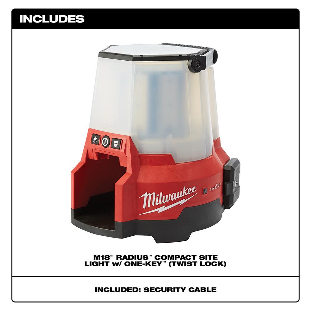Milwaukee M18 RADIUS CPT Site Light with One-Key (Twist lock) - Ascmtools