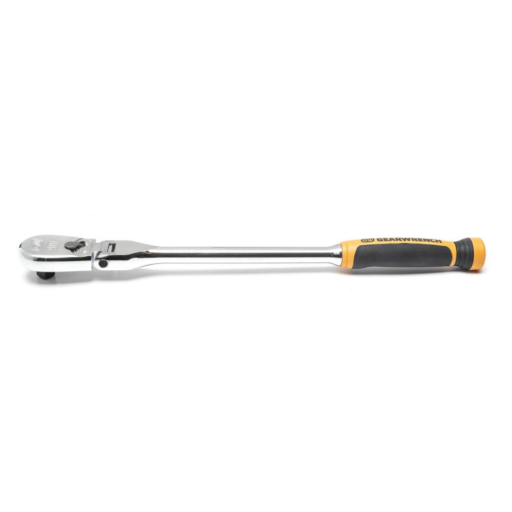 GEARWRENCH 1/2″ Drive 90 Tooth Dual Material Flex Head Teardrop Ratchet – 17″ - Ascmtools