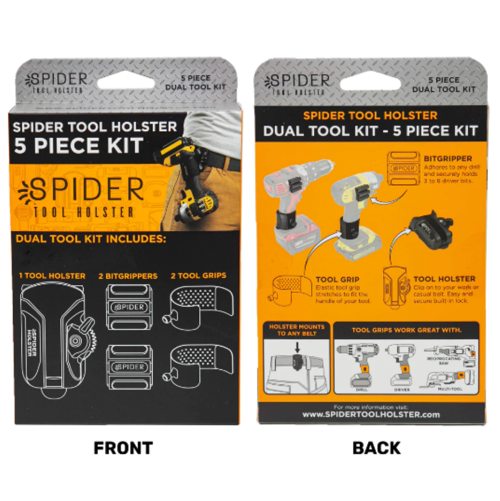 Spider Tool Holster Dual Tool Holster Kit 5pc Kit - Ascmtools