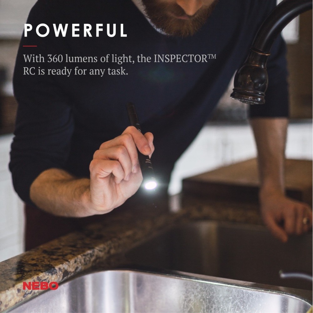 Nebo INSPECTOR RC Penlight 360 Lumens Black Rechargeable LED - Ascmtools