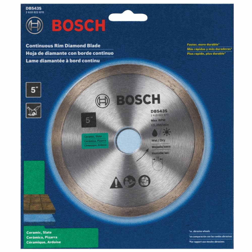 Bosch 5″ Standard Continuous Rim Diamond Blade for Clean Cuts - Ascmtools