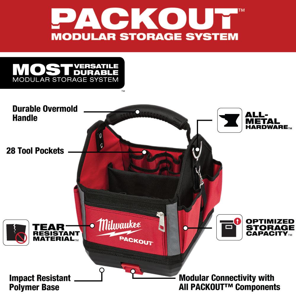 Milwaukee 10 in. PACKOUT Tote - Ascmtools