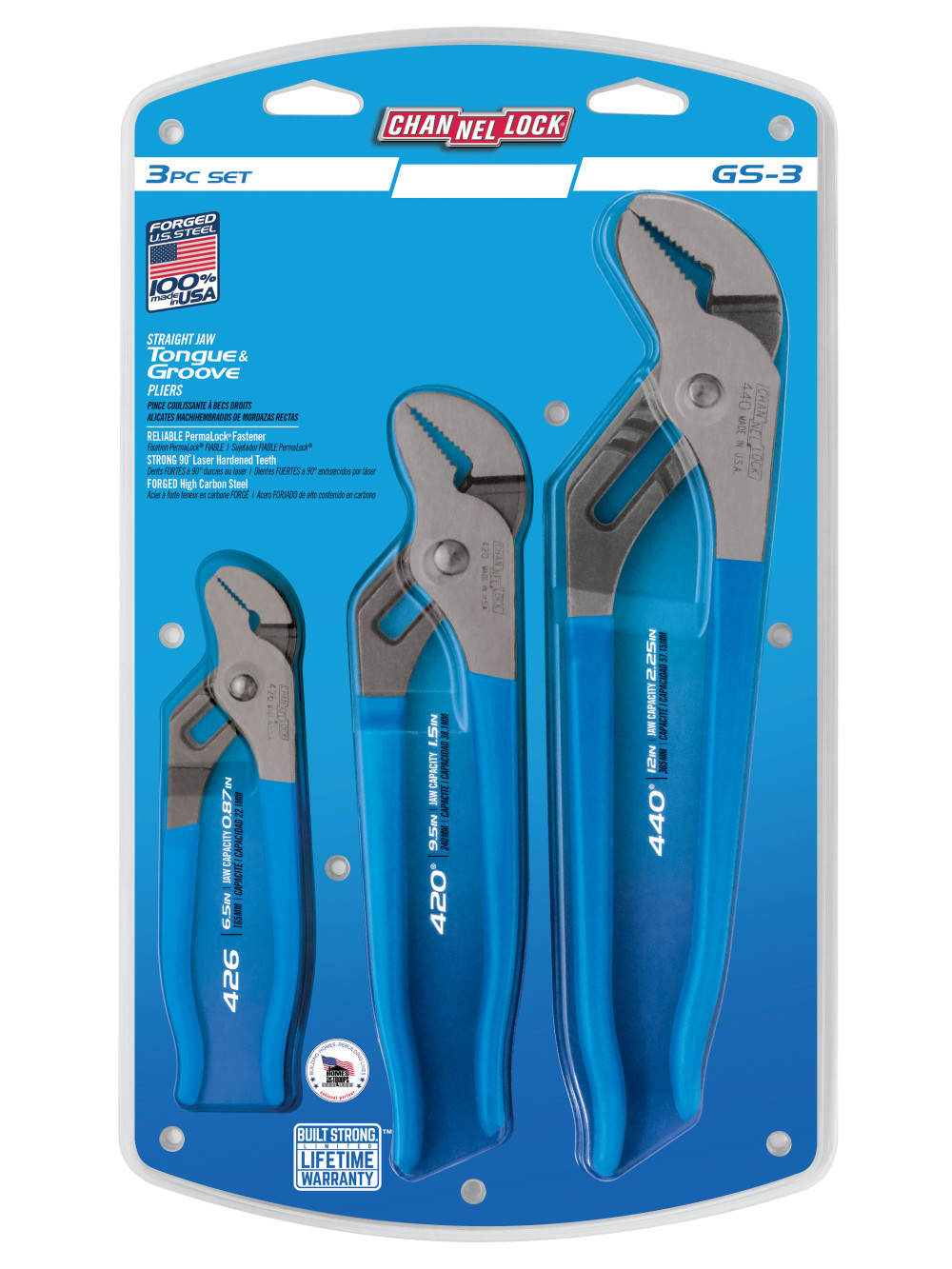 Channellock Tongue & Groove Plier Set 3pc - Ascmtools