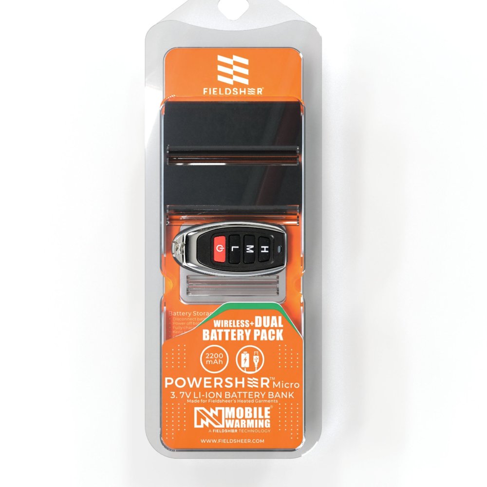 Mobile Warming 3.7V Powersheer Sock Battery with Remote & Cable - Ascmtools