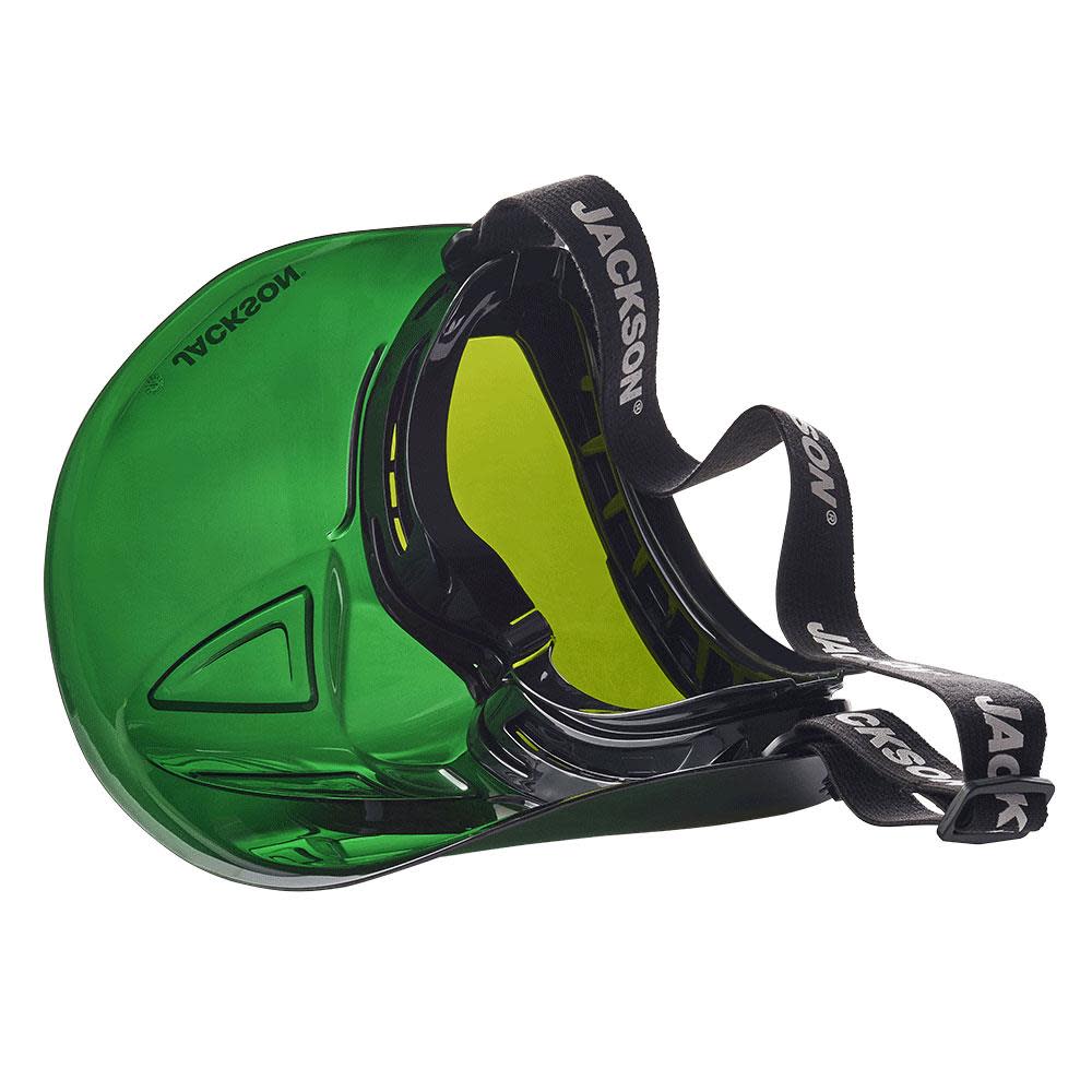 Jackson Safety GPL550 Premium Goggle with Detachable Face Shield Shade 5 IR Lens Anti-Fog Coating Green Frame - Ascmtools