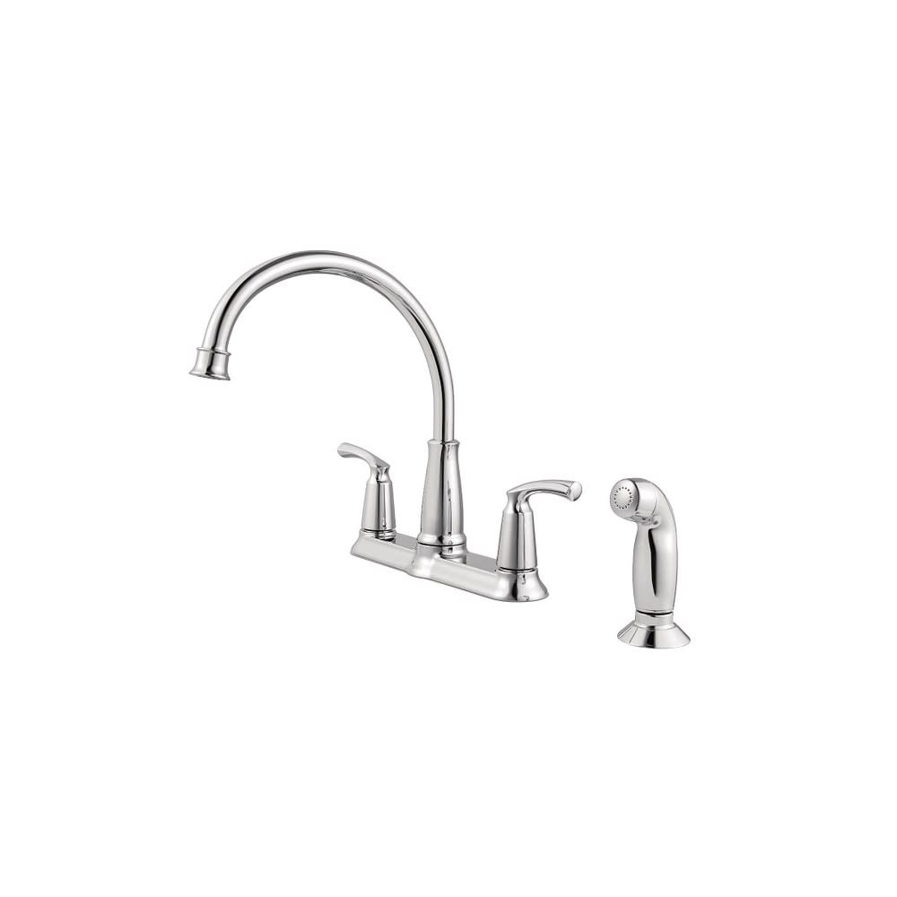 Moen Bexley Kitchen Faucet with Side Spray Chrome 2 Handle High Arc - Ascmtools