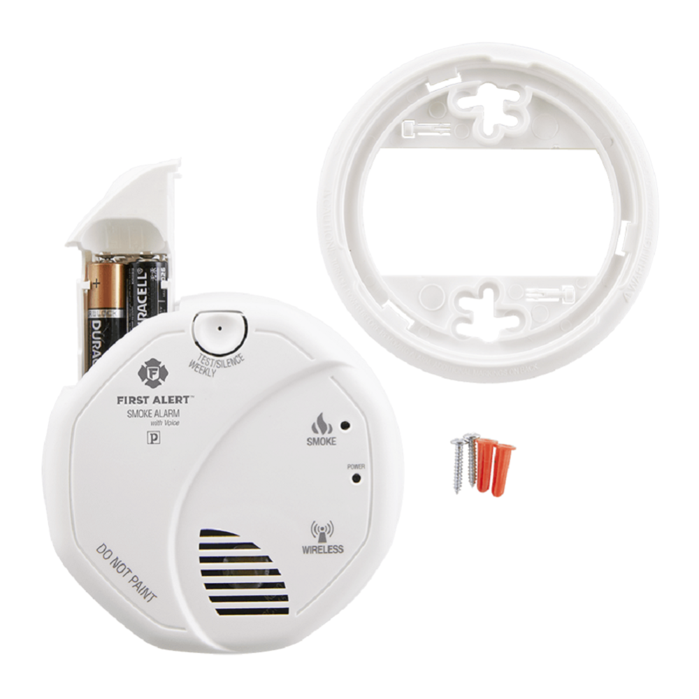 First Alert Interconnected Wireless Smoke Alarm with Voice Location Battery Operated - Ascmtools