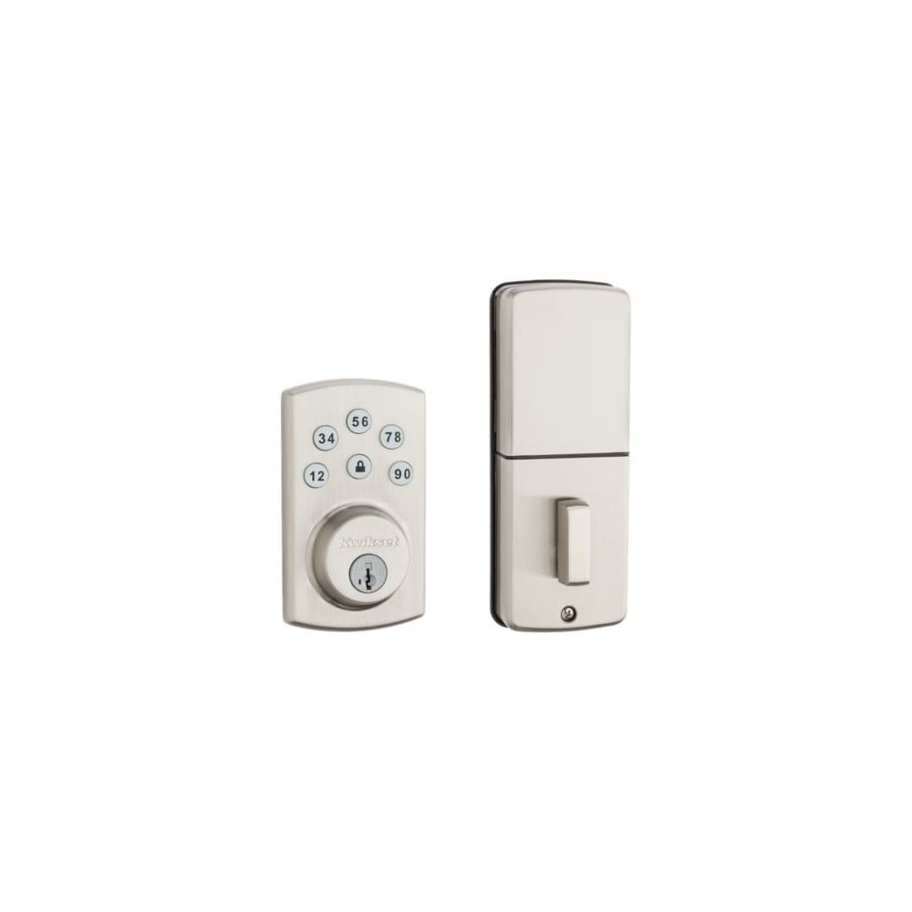 Kwikset Satin Nickel Keyed One Side Powerbolt 2 Electronic Deadbolt - Ascmtools