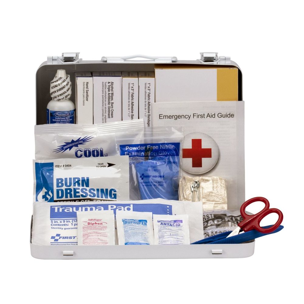 First Aid Only First Aid Kit 25 Person Heavy Duty Metal Portable - Ascmtools