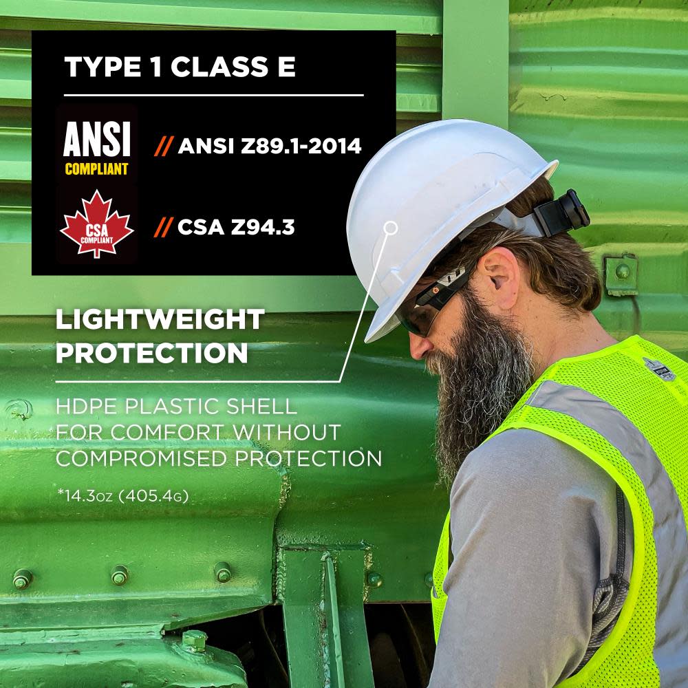 Ergodyne Skullerz 8967 Lime Lightweight Cap Style Hard Hat Class E - Ascmtools