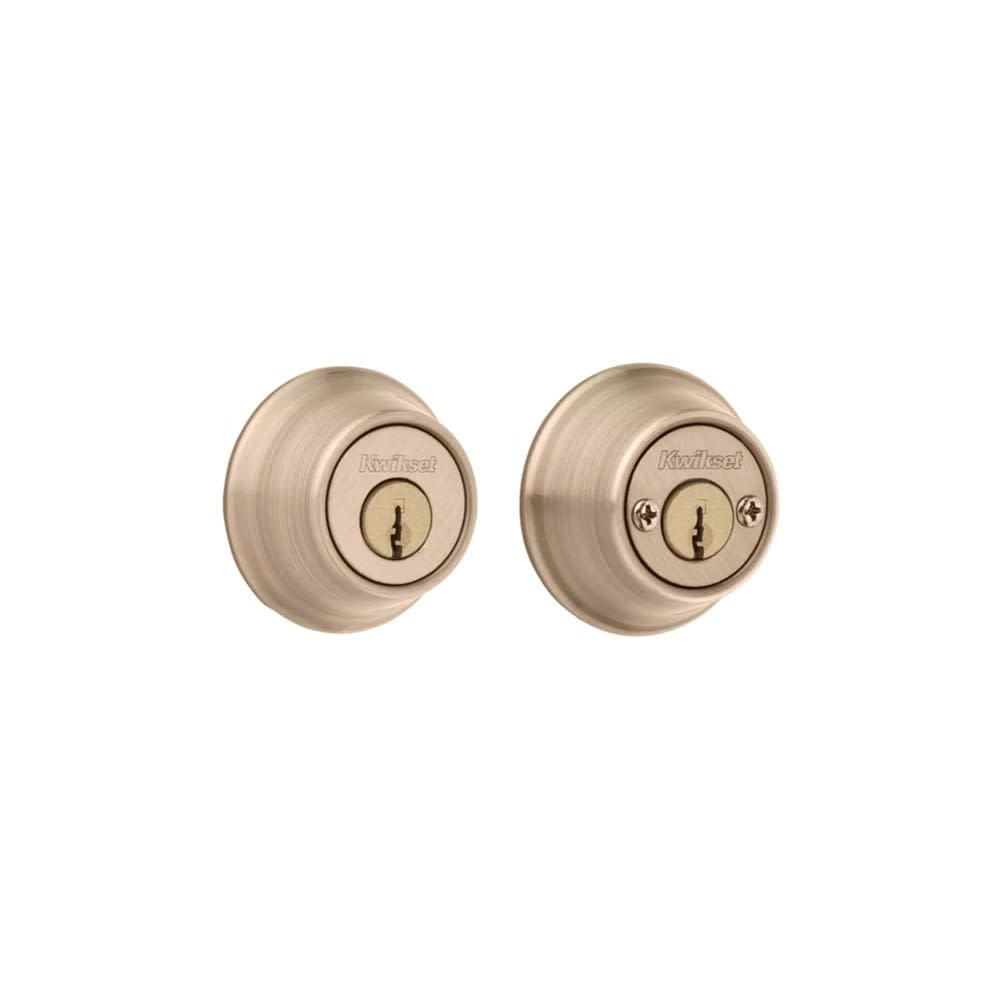 Kwikset Antique Brass Double Cylinder Door Deadbolt - Ascmtools