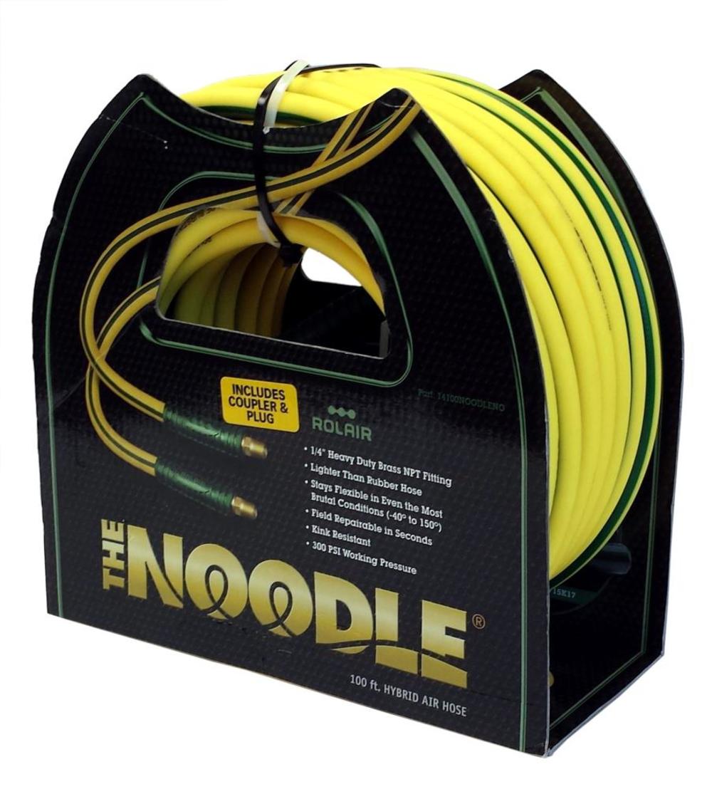 Rolair 1/4 In. x 100 Ft. Noodle Air Compressor Hose (incl. 1/4″ coupler/plug) - Ascmtools