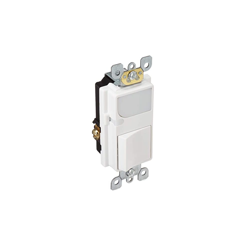 Leviton Combination Decora Switch with LED Light 15A 120VAC White - Ascmtools