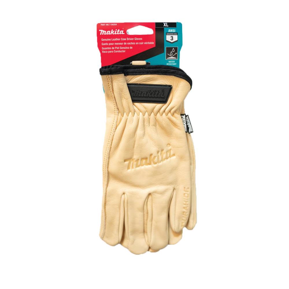 Makita Driver Gloves Genuine Leather Cow XL - Ascmtools