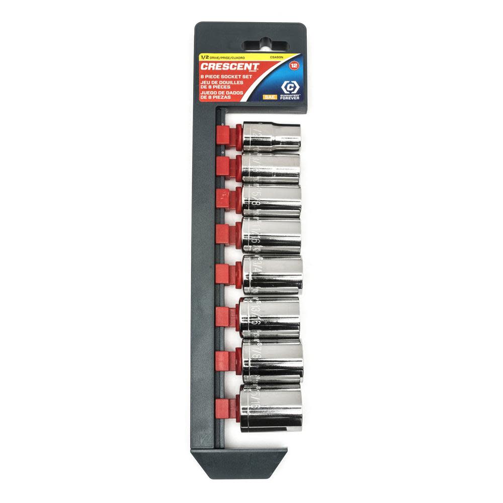 Socket Set, 8 Pc. 1/2 In. Drive 12 Point SAE - Ascmtools