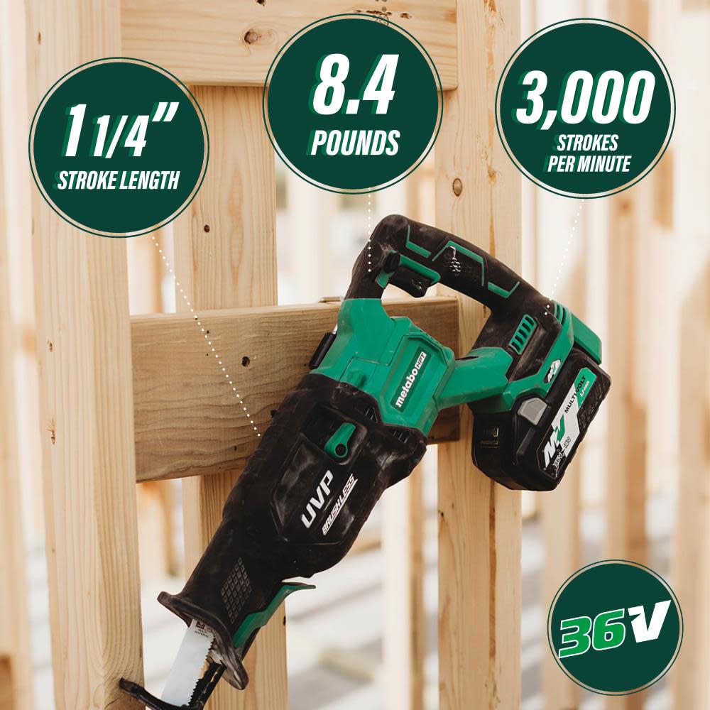 Metabo HPT Multivolt 36V Brushless Reciprocating Saw (Bare Tool) - Ascmtools