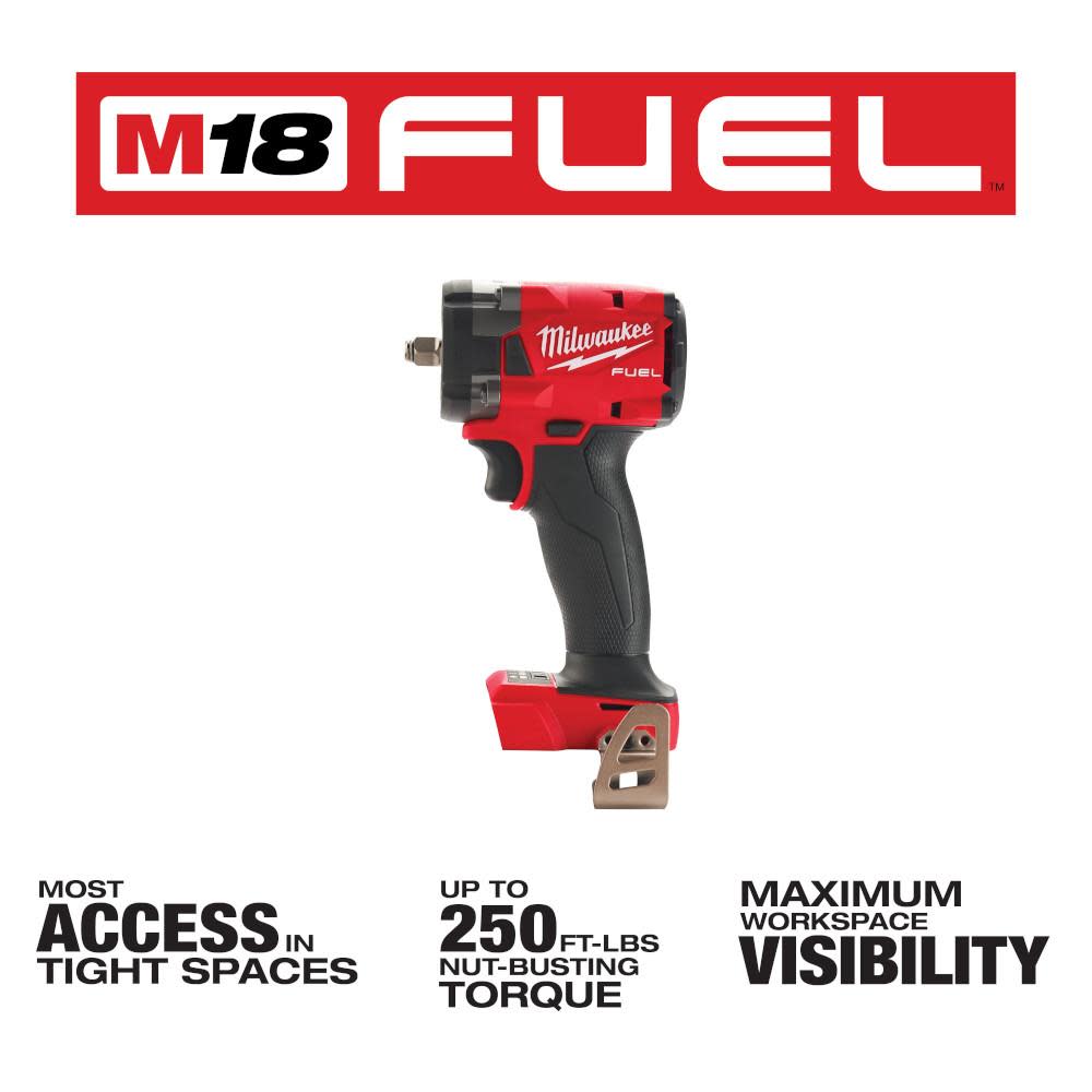 Milwaukee M18 FUEL 3/8 Compact Impact Wrench with Friction Tool - Ascmtools