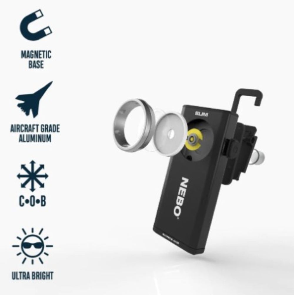 Nebo SLIM Pocket Flashlight Rechargeable Black - Ascmtools