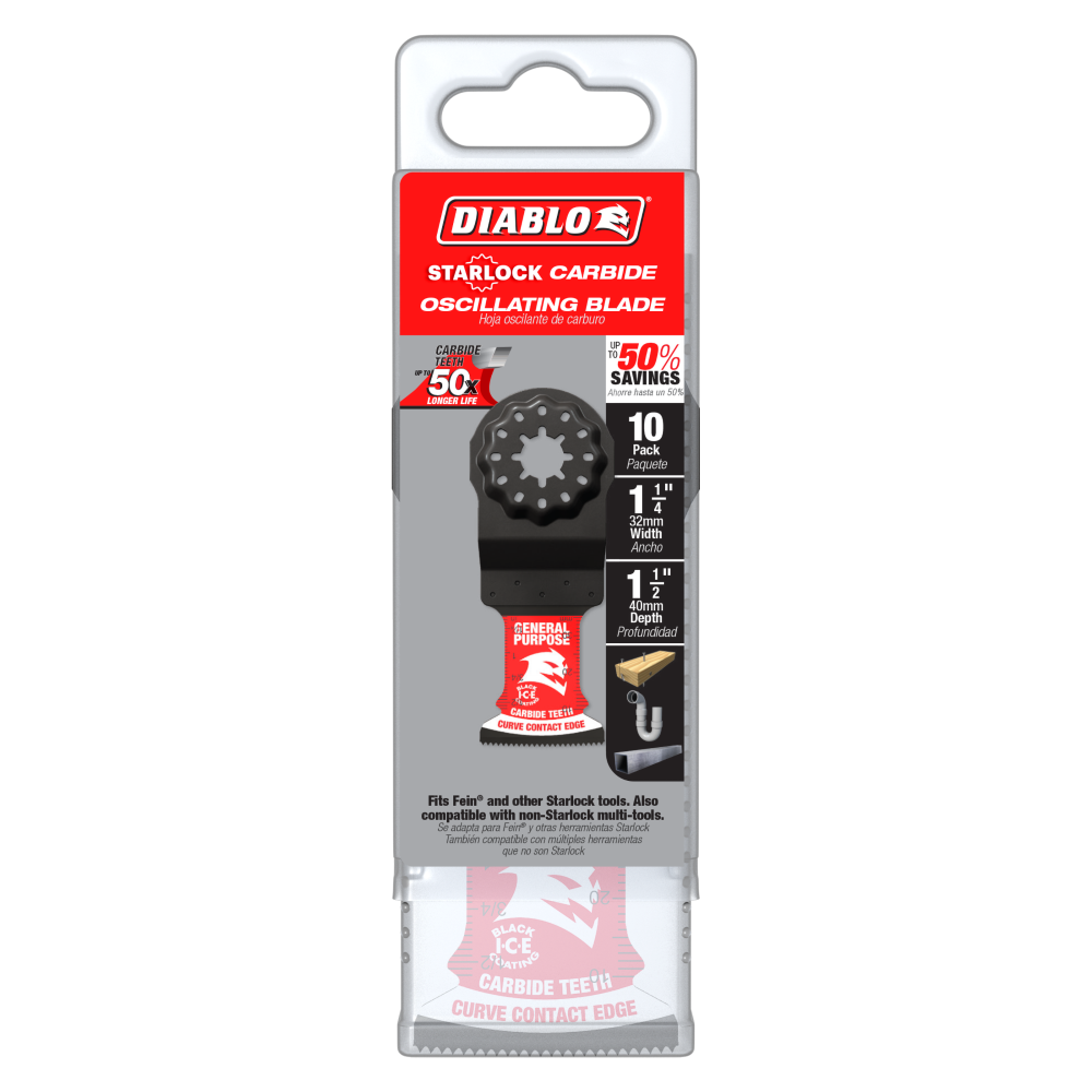 Diablo Tools 1 1/4″ Starlock Carbide Oscillating Blades for General Purpose Cuts 10pk - Ascmtools