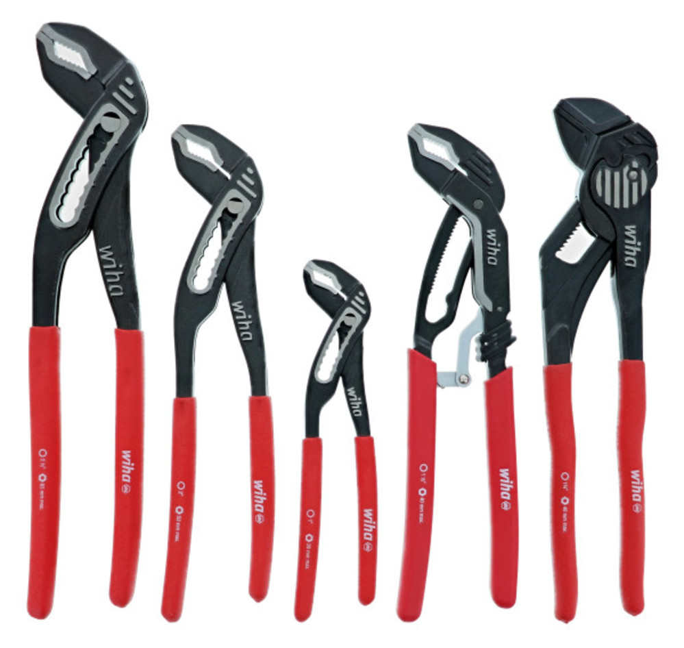Wiha Classic Grip V Jaw Tongue and Groove Pliers Tray Set 5pc - Ascmtools