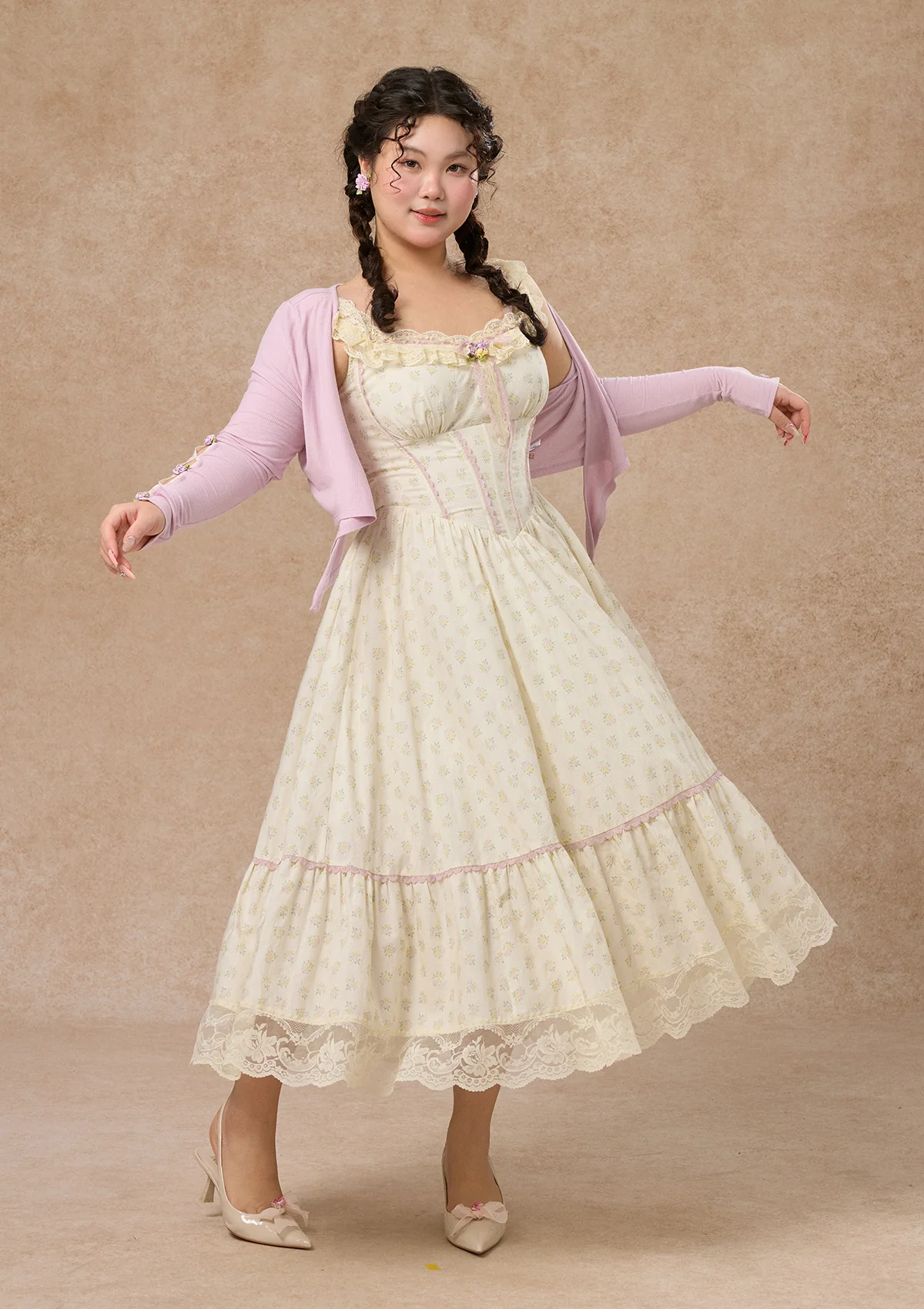 Curve&Plus Cream Clove Cardigan - Ascmtools