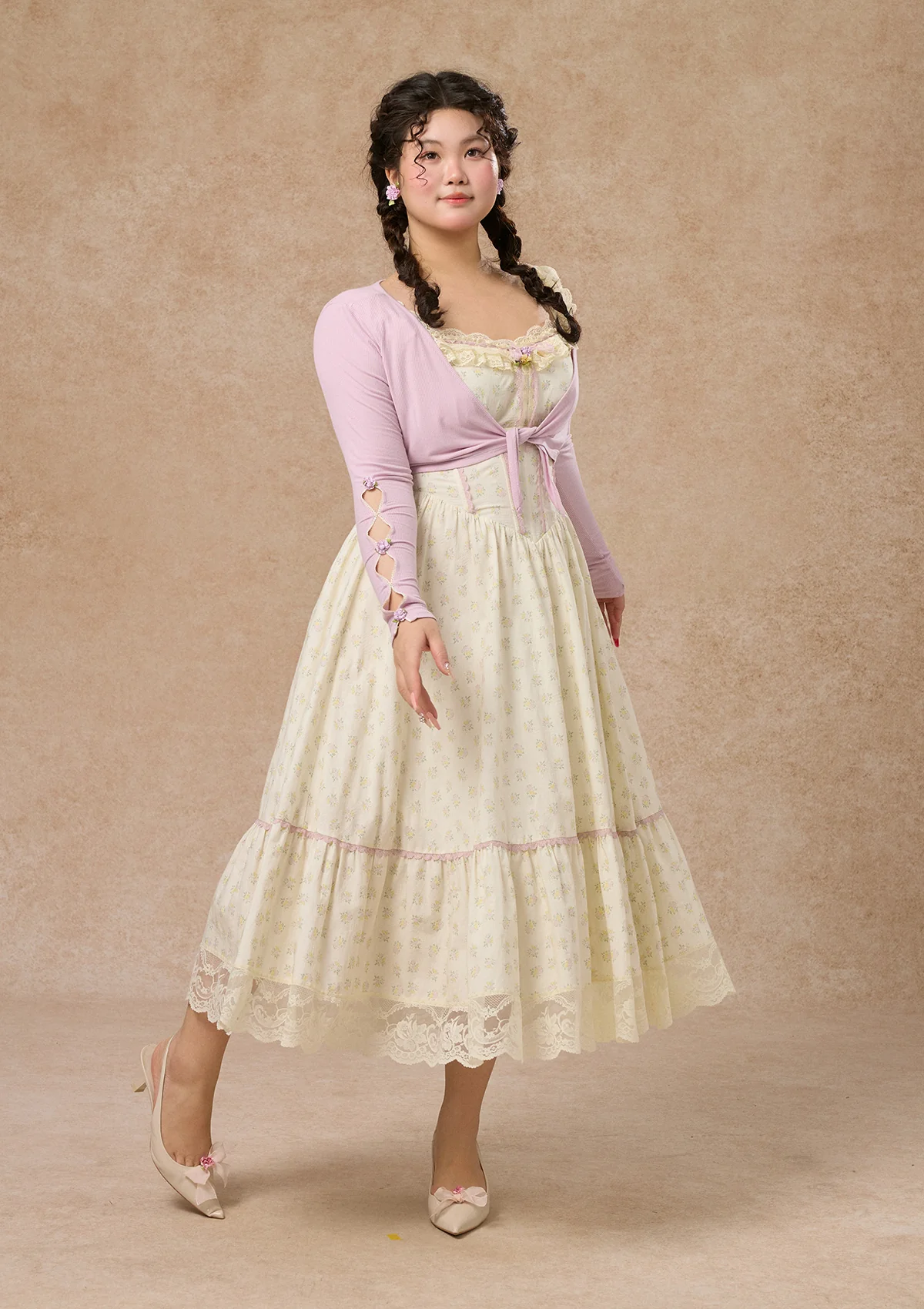 Curve&Plus Cream Clove Cardigan - Ascmtools