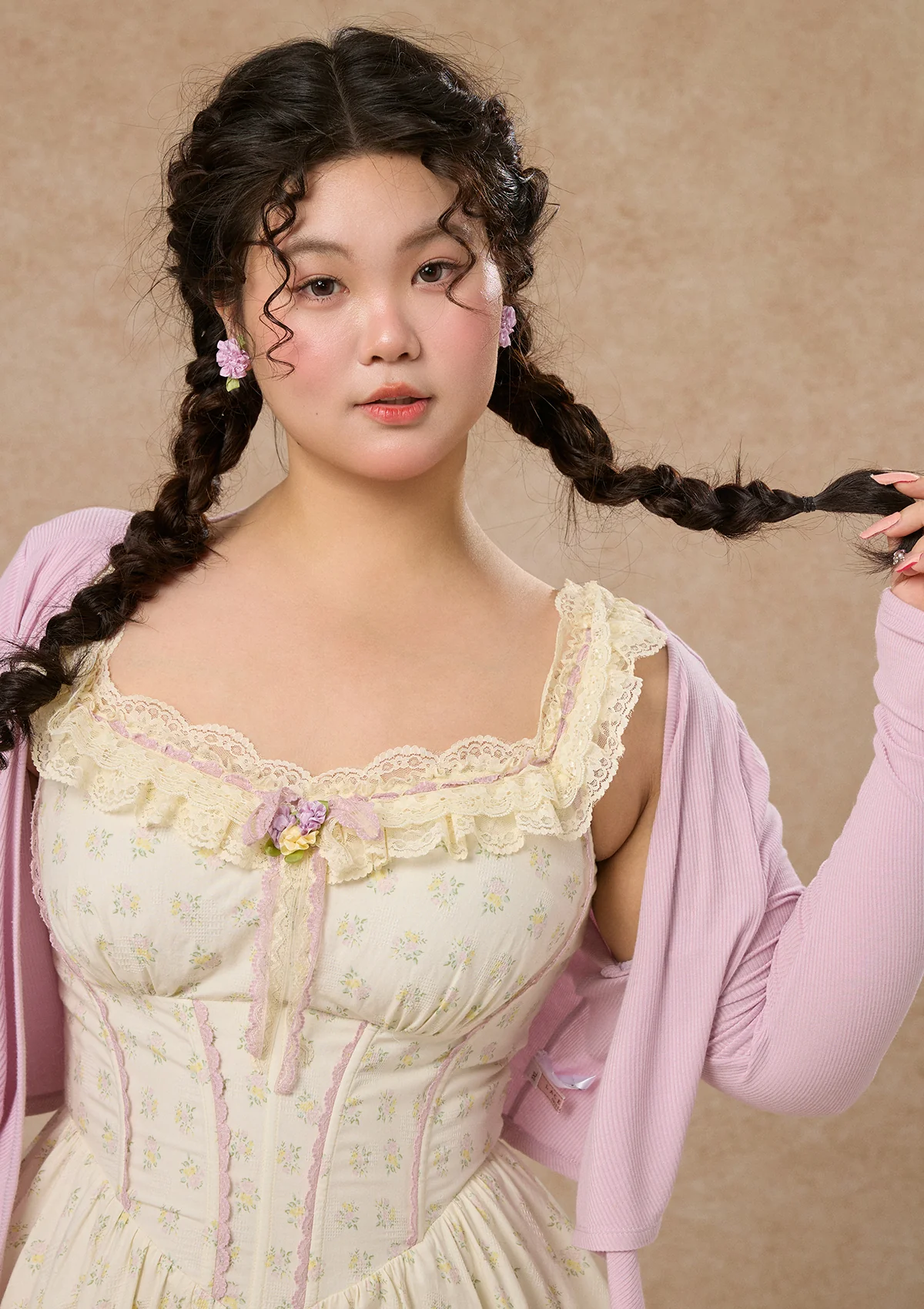 Curve&Plus Cream Clove Cardigan - Ascmtools