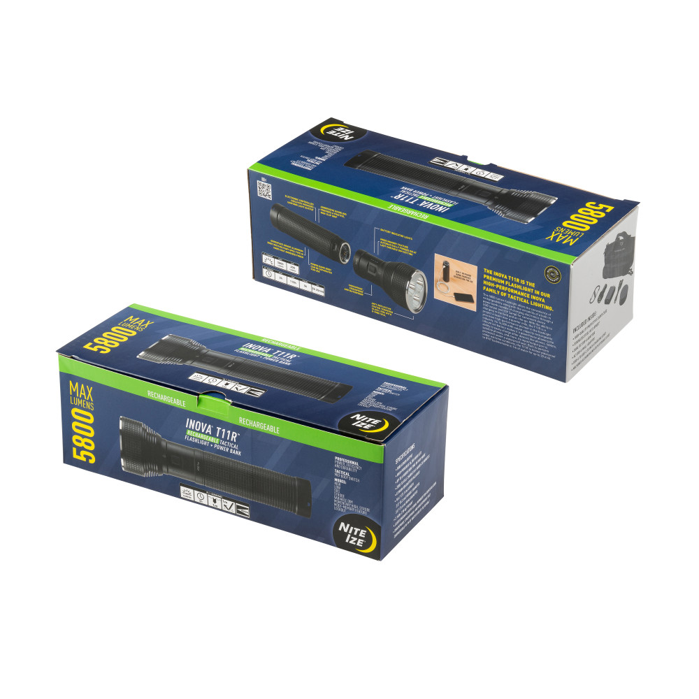 Nite Ize INOVA T11R Rechargeable Tactical Flashlight + Power Bank - Ascmtools