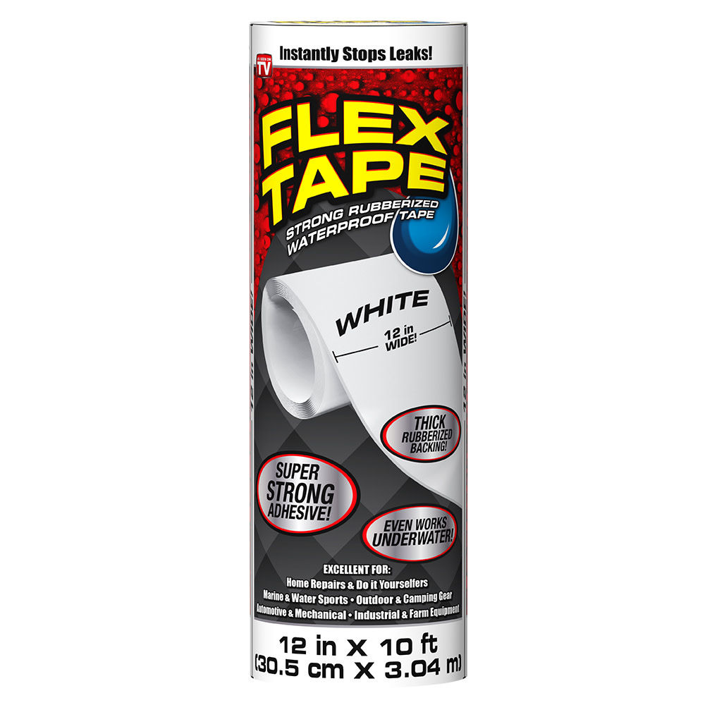 Flex Seal Flex Tape Rubberized Waterproof Tape 12 In. x 10 ft. – White - Ascmtools
